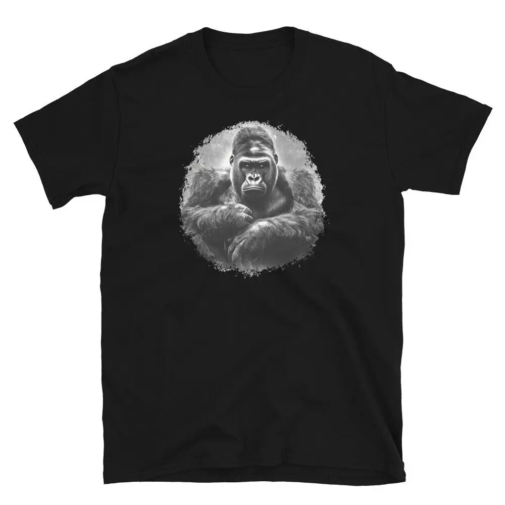 Gorilla Silverback T-shirt Jungle King Graphic Tee Silver Back