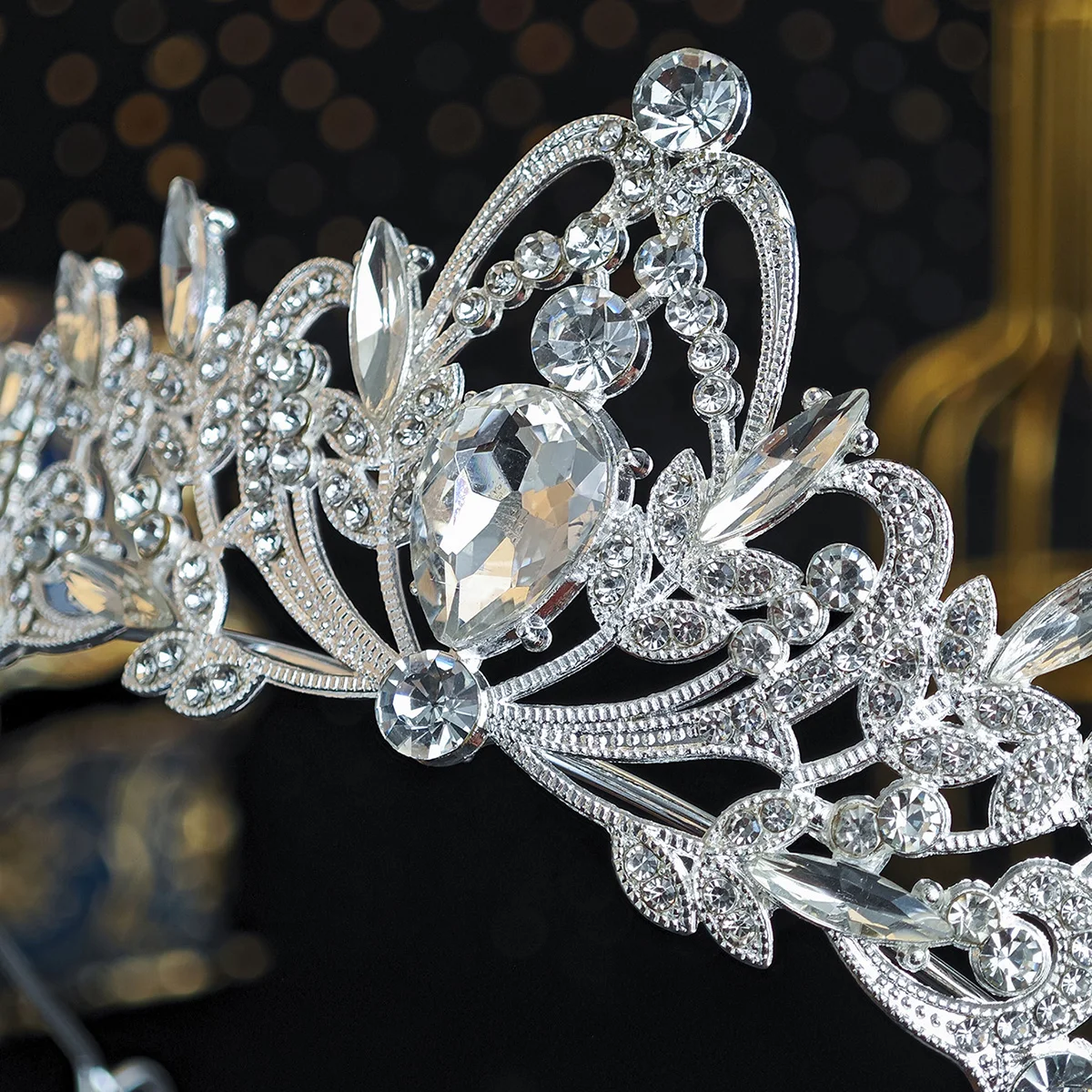 Silber Kristall Strass Prinzessin Kuchen Krone Braut Hochzeit Tiaras Geburtstag Party Mode Kopfschmuck Brautjungfer Geschenk für Frauen – Detail 10