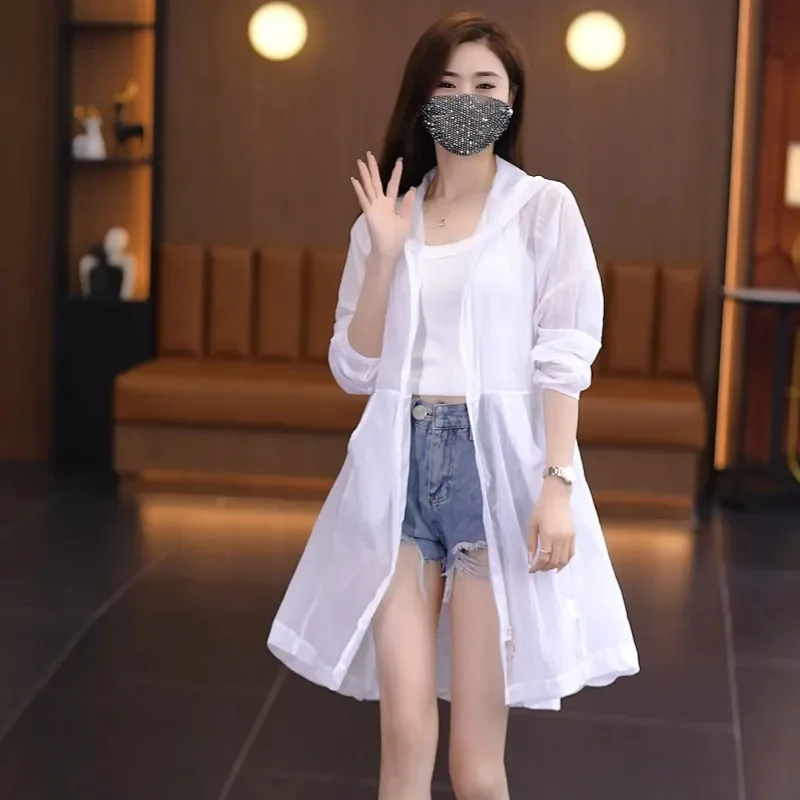 2025 New Sunscreen Clothing Women's Long Summer Light And Breathable Loose Plus Size Casual Joker Sun-Protective Clothing Coat