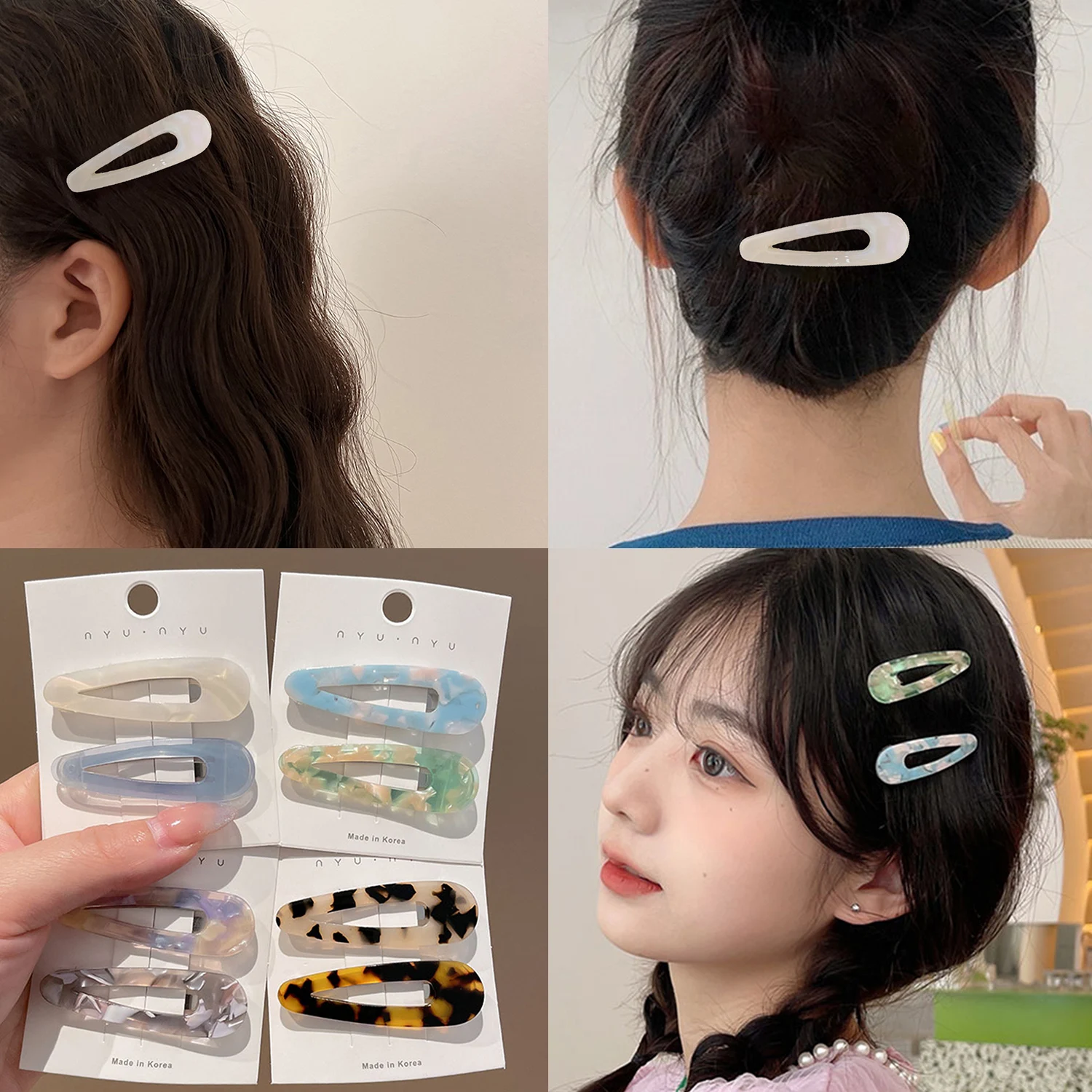 New Korean Simple 5.2cm Advanced Hallucination Color Acetic Acid Hair Clip Fashion Duck Bill Clip Hair Accessories