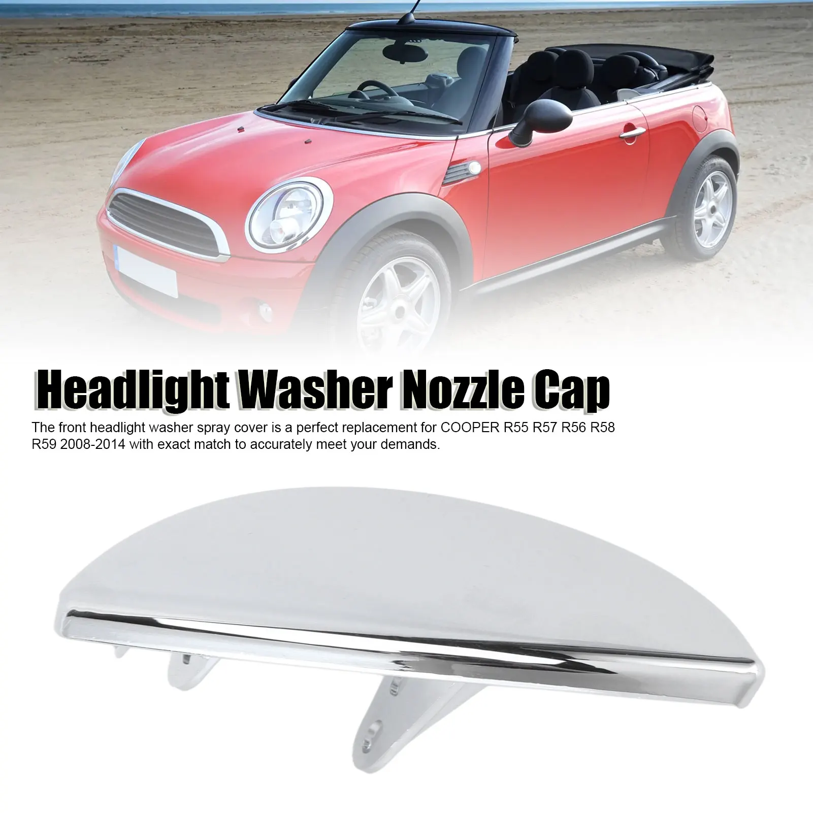 Front Headlight Washer Water Spray Cover Fit for Mini COOPER R55 R57 R56 R58 R59 2008 2009 2010 2011 2012 2013 2014