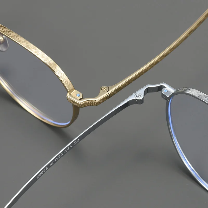 

Japanese Brand Pure Titanium Oval Eyeglasses Frames Trend Men Women Retro Full Frame Anti Blue Light Glasses Ultralight Eyewear