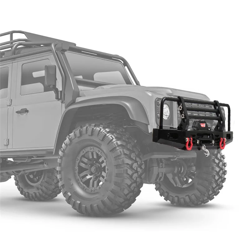 Para trx4m defender 1/18 rc crawler carro peças de atualização acessórios para trx4m metal pára-choques com gancho reboque frontb