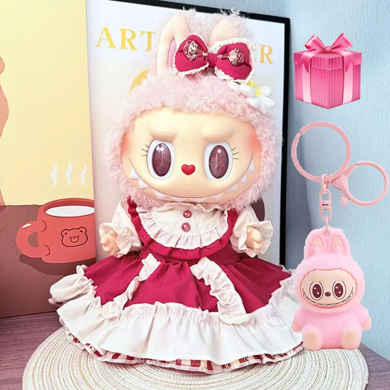 

for Mokoko 38cm Labubu Clothes French Style Princess Dress Sweetheart Elegant Dress for Vinyl Big Dolls Labubu Clothes ﻿