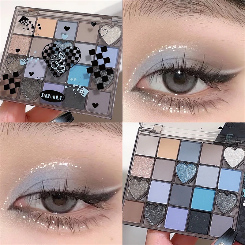 Dikalu negro miel sombra de ojos bandeja mate perlas brillo tierra multicolor ahumado colorete