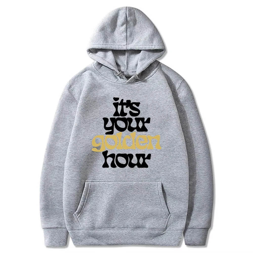 Nieuwe JVKE Golden Hour Shimmer Hoodie Mode Lange Mouw Streetwear Vrouwen Mannen Sweatshirt Met Capuchon 2023 Hip Hop Kleding