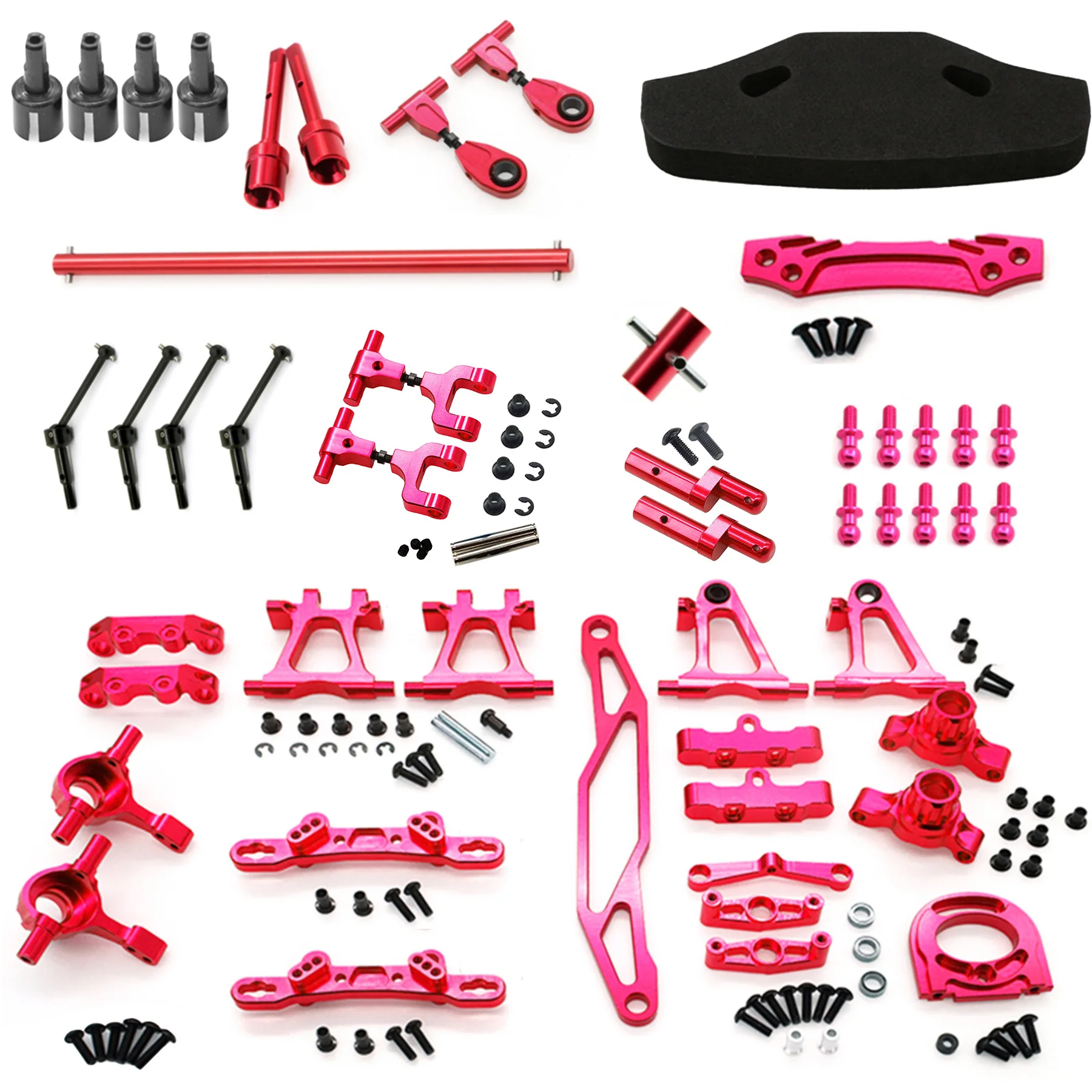 TT-02 Upgrade Part Kit Metal Drive Shaft Steering Cup CVD Bumper Motor Base for 1/10 RC Car Tamiya TT02 Modification Accessory