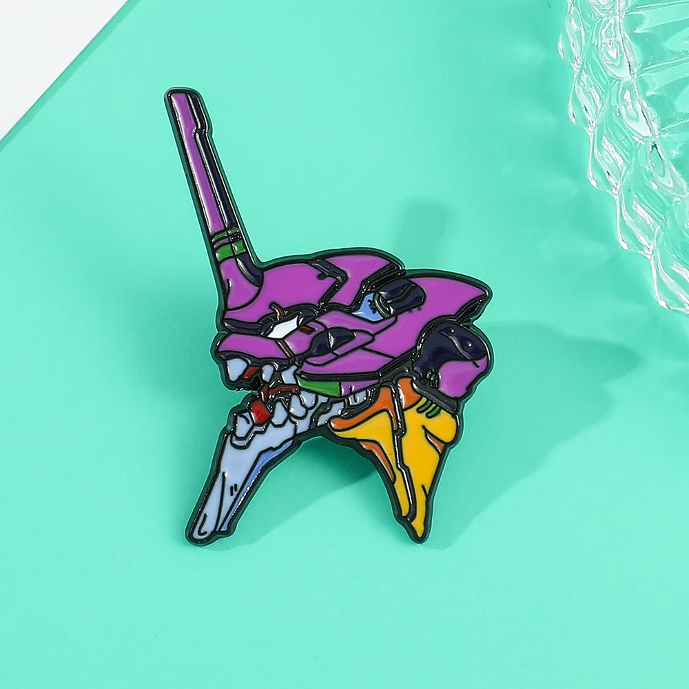 NEON GENESIS EVANGELION EVA 01 Mecha broche japonés Anime esmalte Pin ropa sombrero accesorios Fans colección clásica