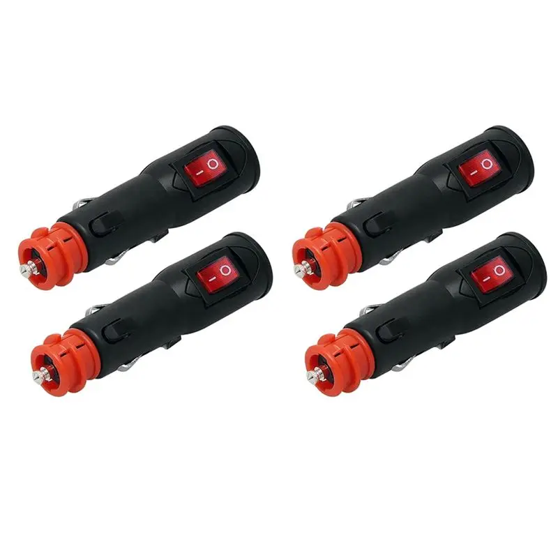 

Rare 4 PCS Power Adapter Connector 12V Car Plug With Fuse And Switch 20Mm Cig / 12Mm DIN For Euro Vehicle Electrical Socket