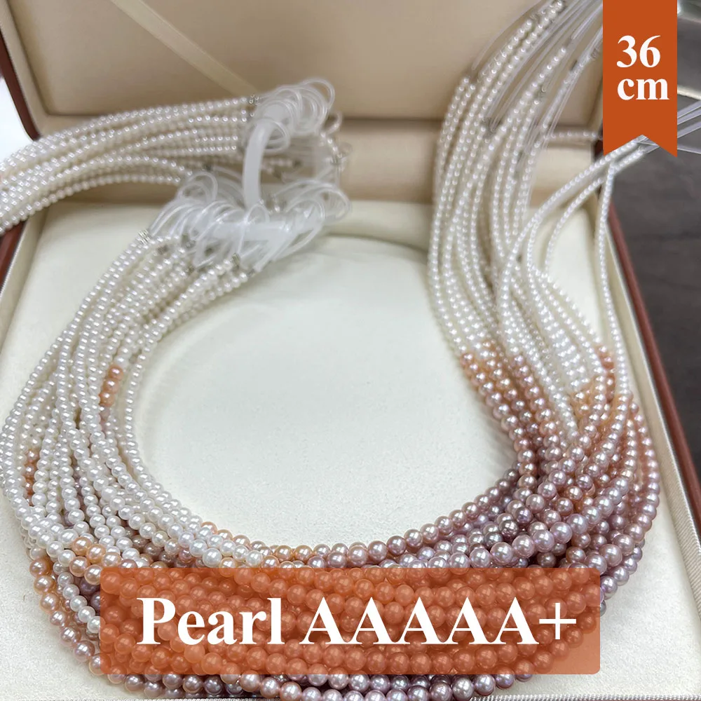 Punch Natural Freshwater Pearls Bead Round AAAAA+ Pearl Loose Spacer Beaded for Making DIY Jewelry Necklace Bracelet 2-4-5mm