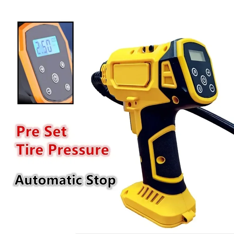 Fit for DeWALT Battery Air Compressor Automatic Tire Inflator Cordless Electric Pump with Digital Pressure Gauge for Car Bike