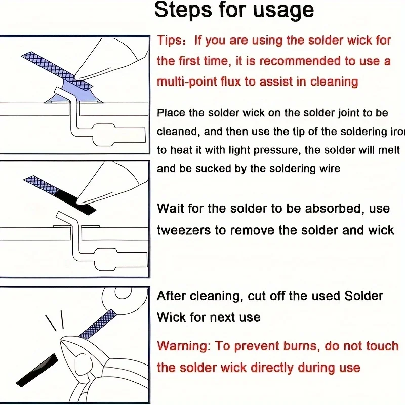 Solder Wire Desoldering Braid Welding Solder Remover Wick Wire Lead Cord Flux BGA Repair Tool