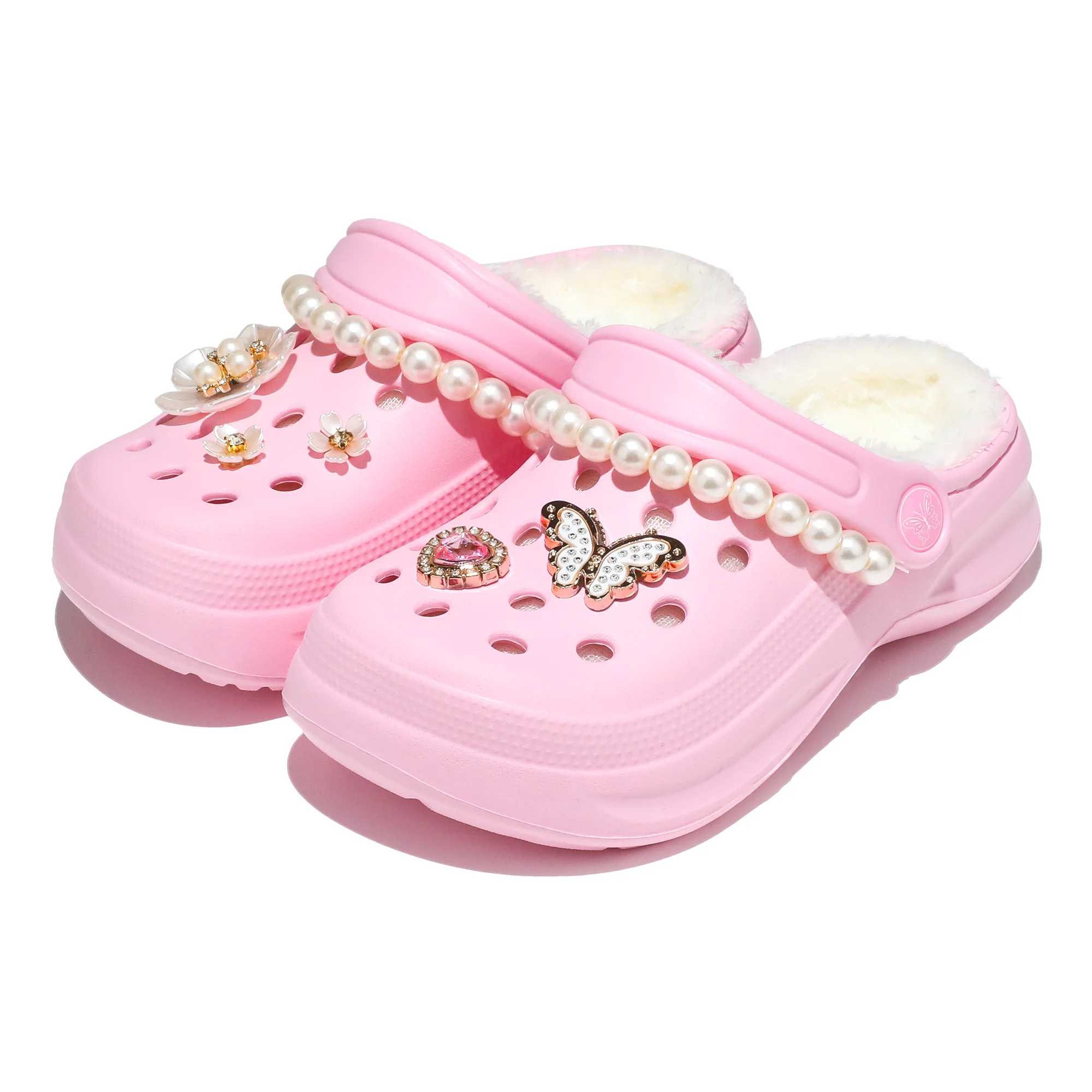 Kinder-Clogs und -Mules mit Fellfutter, leichte Garten-Schuhe mit Baumwollfutter, warme Hausschuhe für Jungen, Mädchen und Kleinkinder, 168. – Detail 8