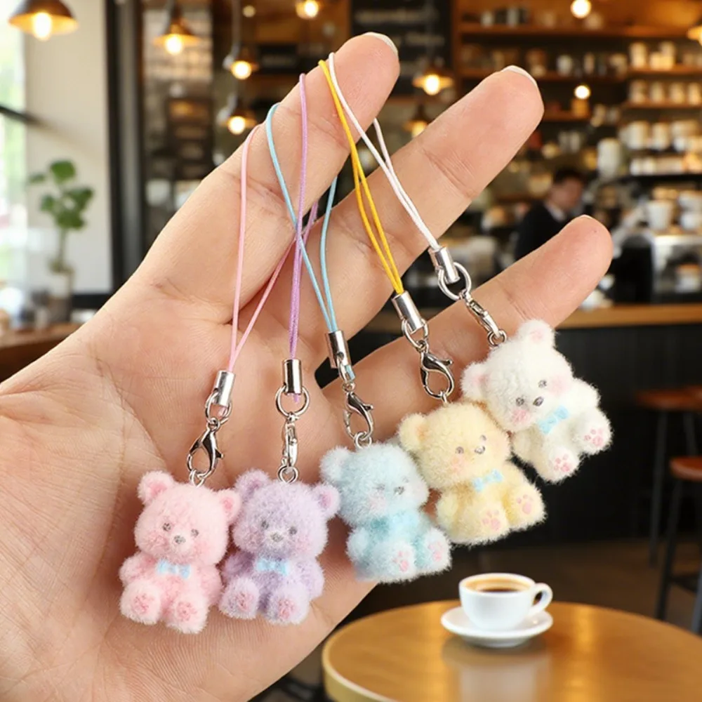 Reunindo animal urso pingente bonito chaveiro saco fone de ouvido carro chaveiros decoração y2k chaveiros acessório telefone corrente cordão