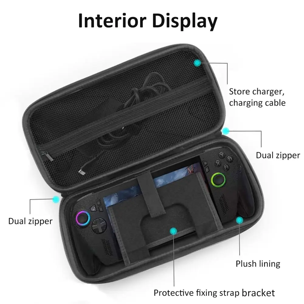 حقيبة حمل EVA للسفر لـ ASUS ROG Xbox Ally X حقيبة تخزين وحدة التحكم في الألعاب صندوق حماية لملحقات ألعاب ROG Xbox Ally