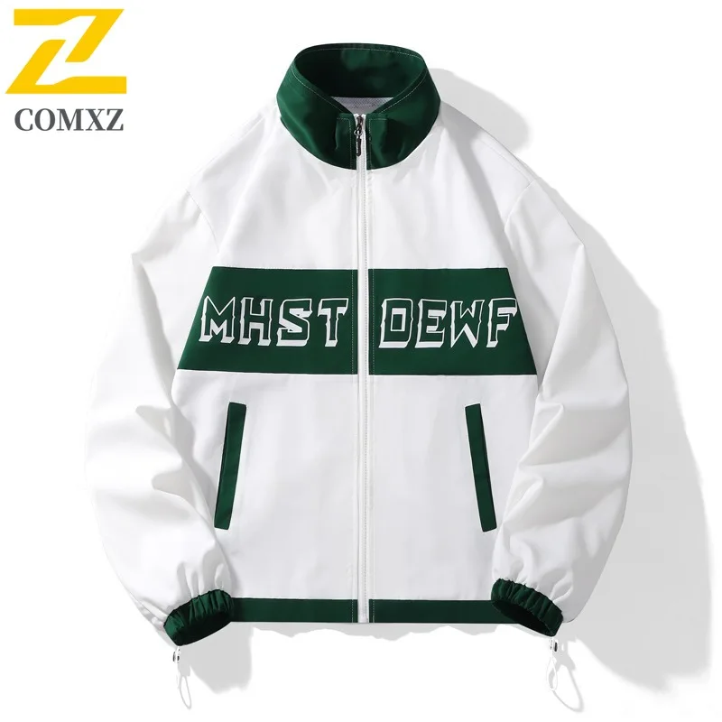 

COMXZ 2024 New Mens Baseball Jacket Stand Collar Jacket Coat Personality Korean Trendy Handsome Clothes Spring Autumn Men 2668