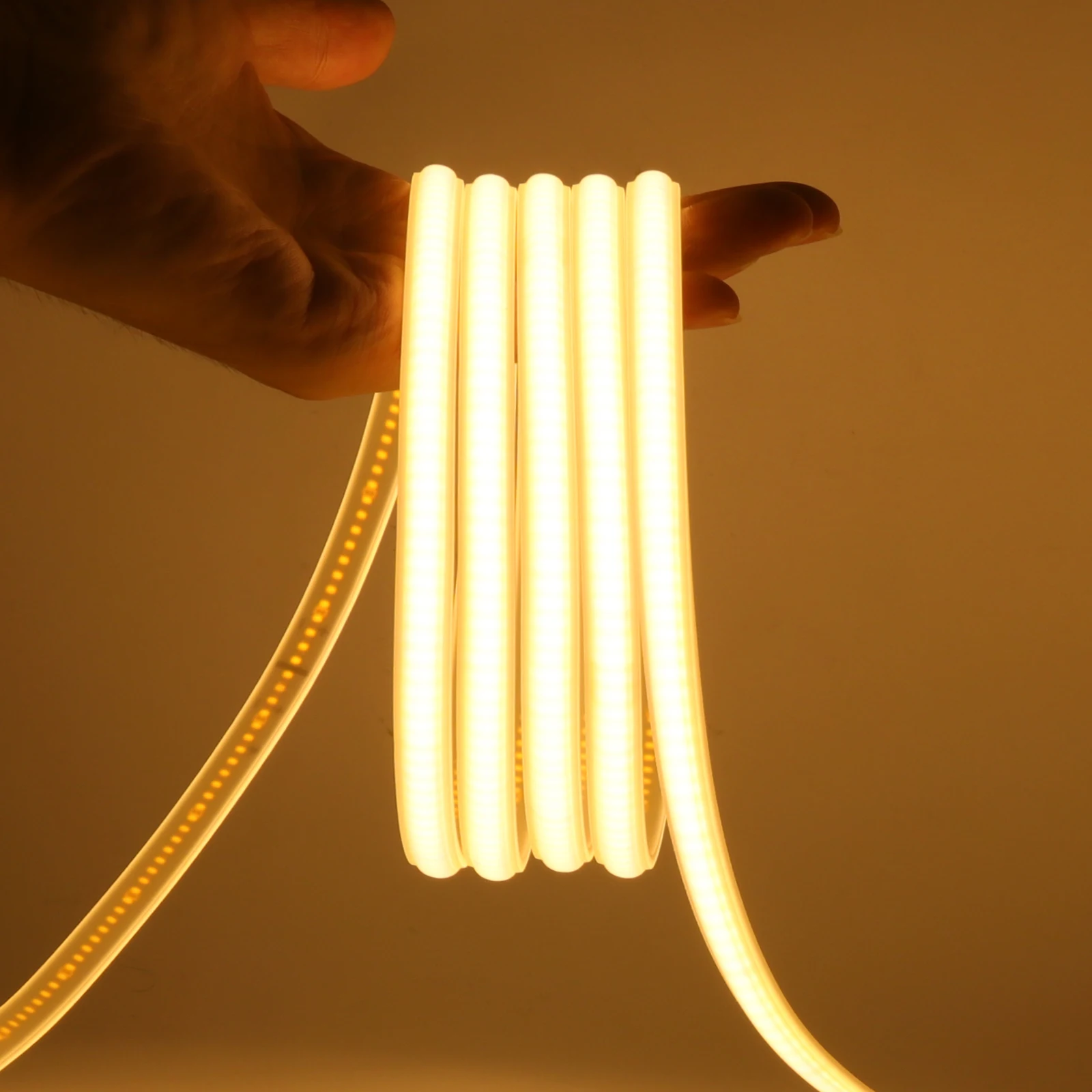 COB LED Strip Wall Lights AC 110V 220V Waterproof EU/US Kit High Brightness Flexible Ribbon for Garden Home Party Ambinet Decor