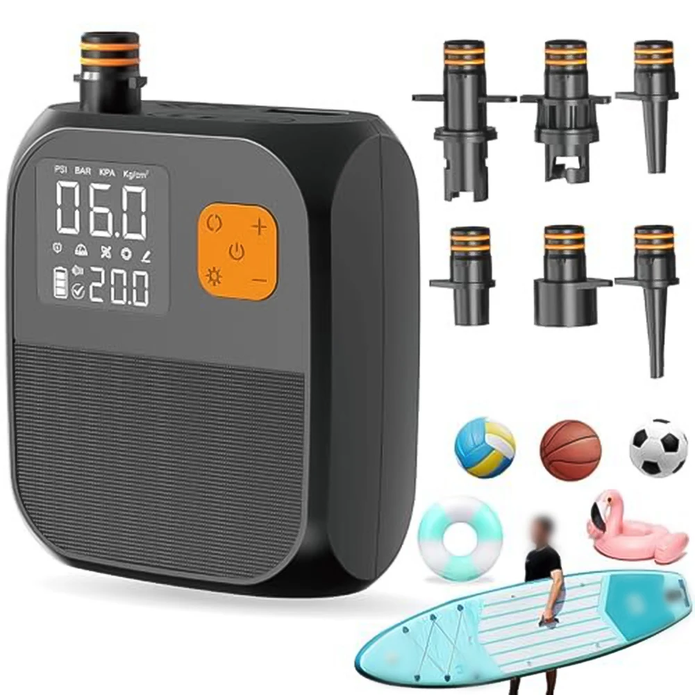 Electric Touch Screen Pump Inflatable 20PSI Two-stage Kayak Electric Pump 120L min Flow Rate High-precision Sensor