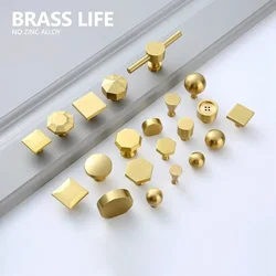 BRASSLIFE Gold Furniture Knurled Handles For Drawers Bathroom Kitchen Storage Cabinet Pulls Wardrobe Shoe Cupboard Door Knob