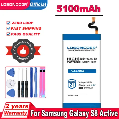 Batería de 5100mAh para Samsung Galaxy S8 Active SM-G8920, G892F, G892A, G892L, G892, G892V, SM-G892L, SM-G892U