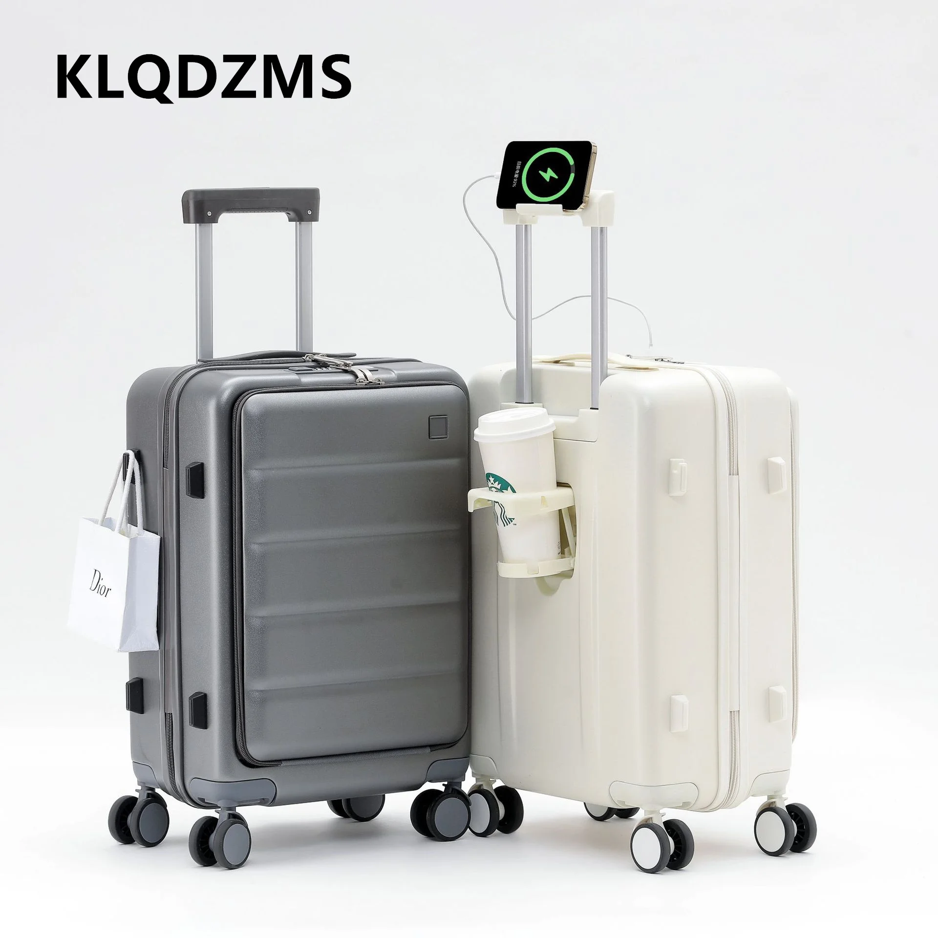 KLQDZMS Laptop Suitcase 20 Inches Front Opening Boarding Case 24