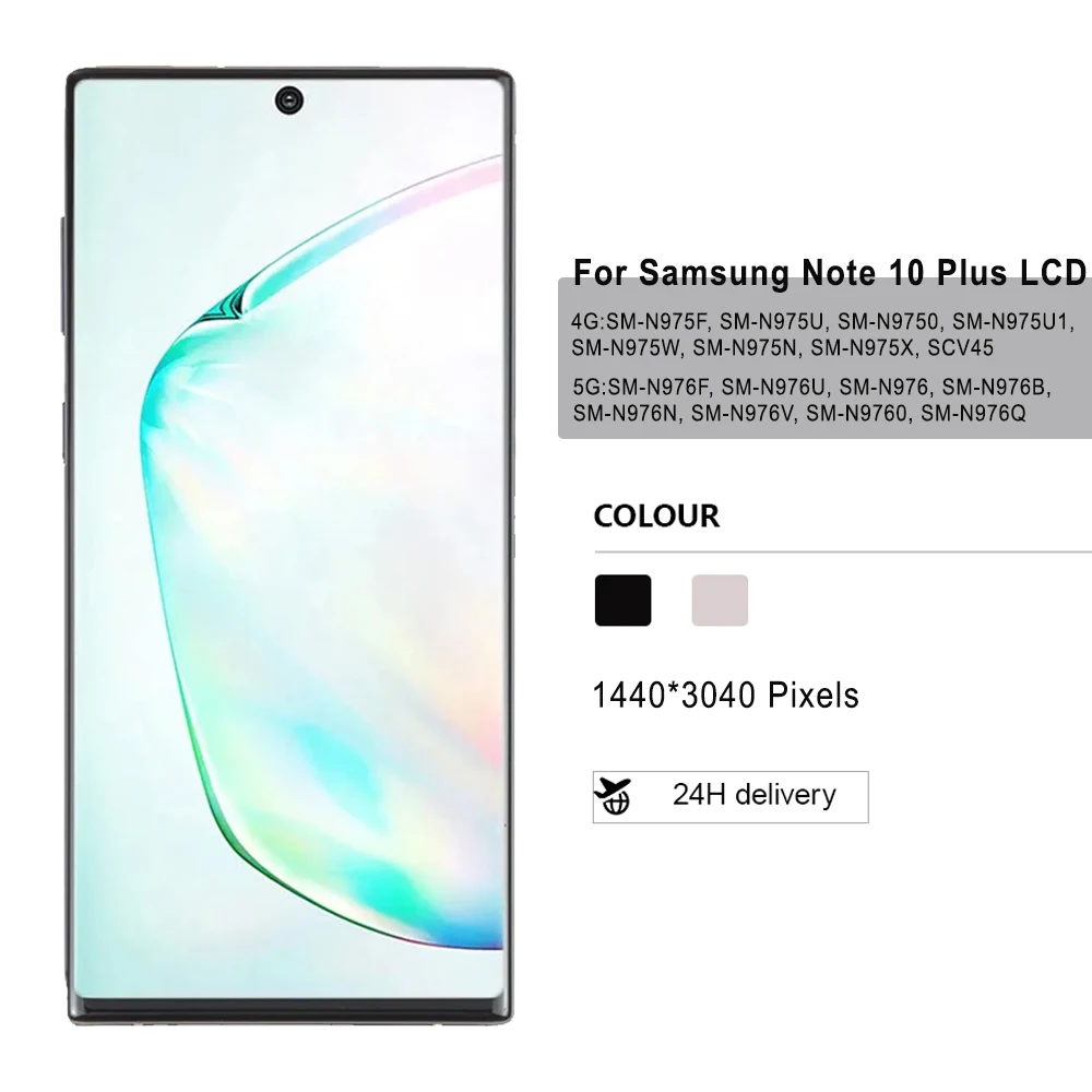 AMOLED LCD For Samsung Galaxy Note 10 Plus LCD Touch Screen Digitizer Assembly Replacement For Samsung Note10+ N975F N975U N975N
