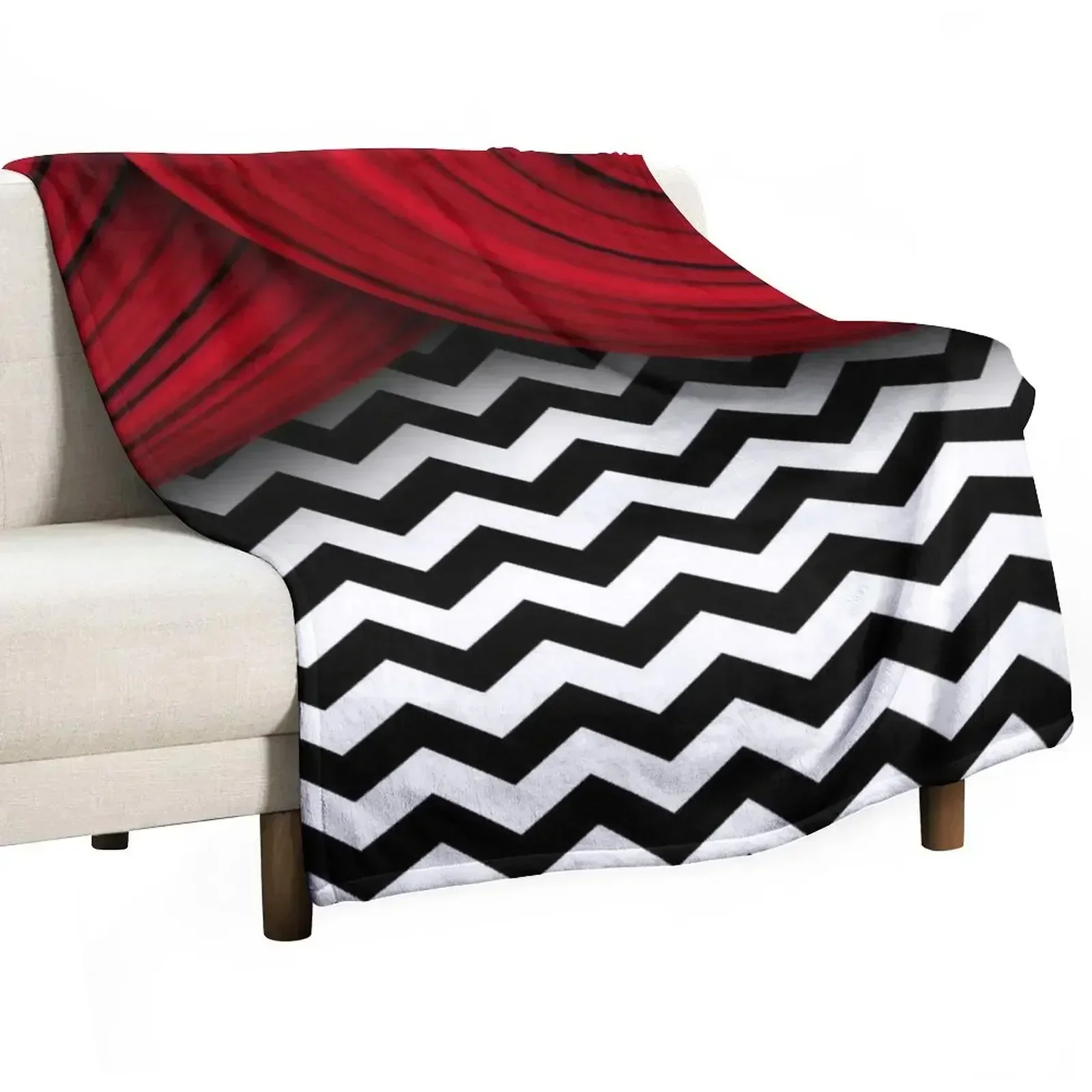 

Twin Peaks Red Curtains Black and White Chevron Throw Blanket Giant Sofa Hair Bed Plaid Blankets