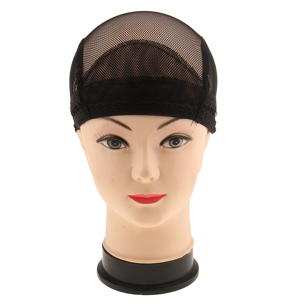 Stretchable Women Lady Hair Wig Cap Weaving Making Wigs Snood Hairnet Accessories Band Black