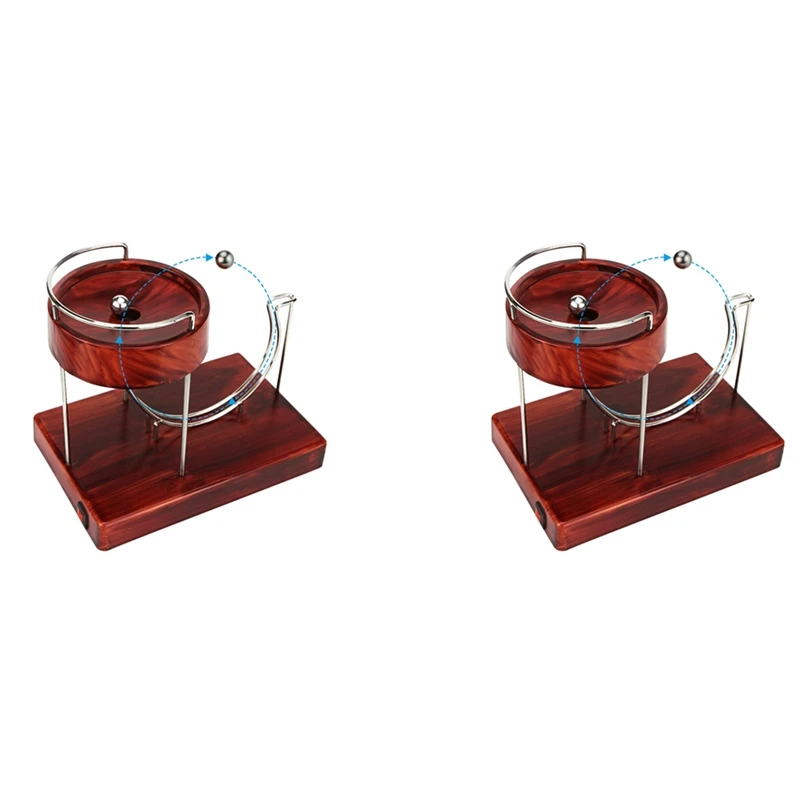 2X Kinetic Art Perpetual Movement Machine Kinetic Art Motion Inertial Automatic Creative Jumping Table Toy Wood Grain