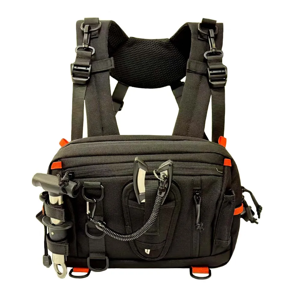 Bolsa de pecho táctica versátil para pesca, ciclismo y senderismo