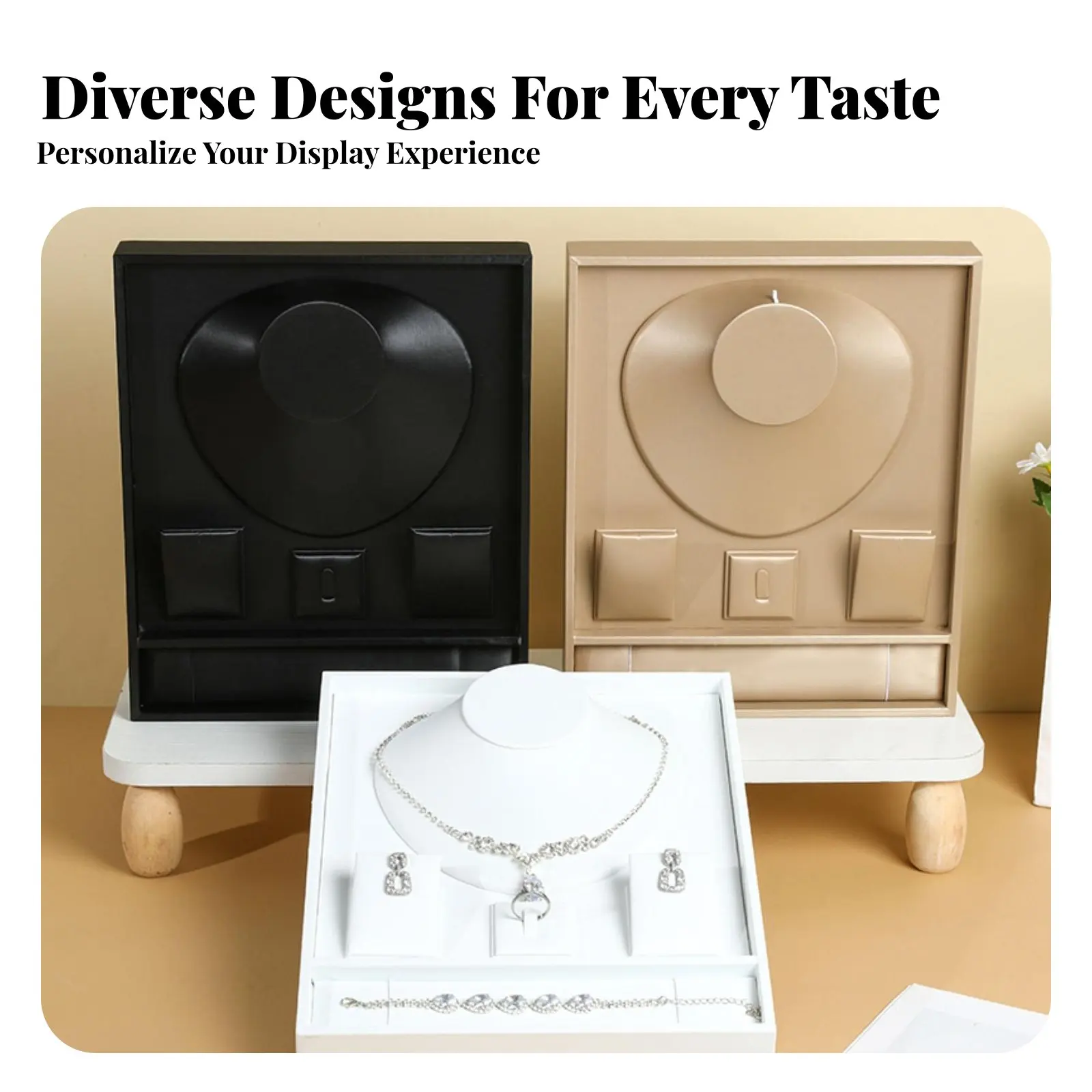 

Necklace Earring Band Display Board Wear-Resistant Jewelry Set Display Tray Countertop Jewelry Presentation Tray Even Edges