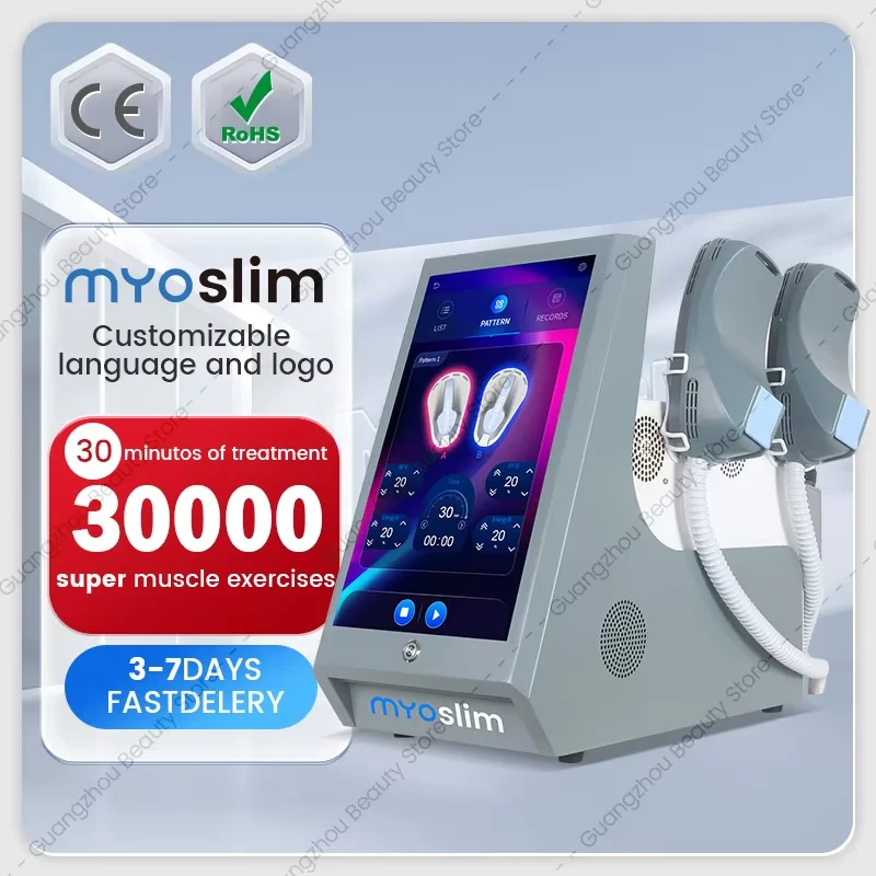 

Профессиональный аппарат для коррекции фигуры RF MYOSLIM, электрический стимулятор для сжигания жира и стимуляции мышц, 15T, 6500W, 5 насадок Neo