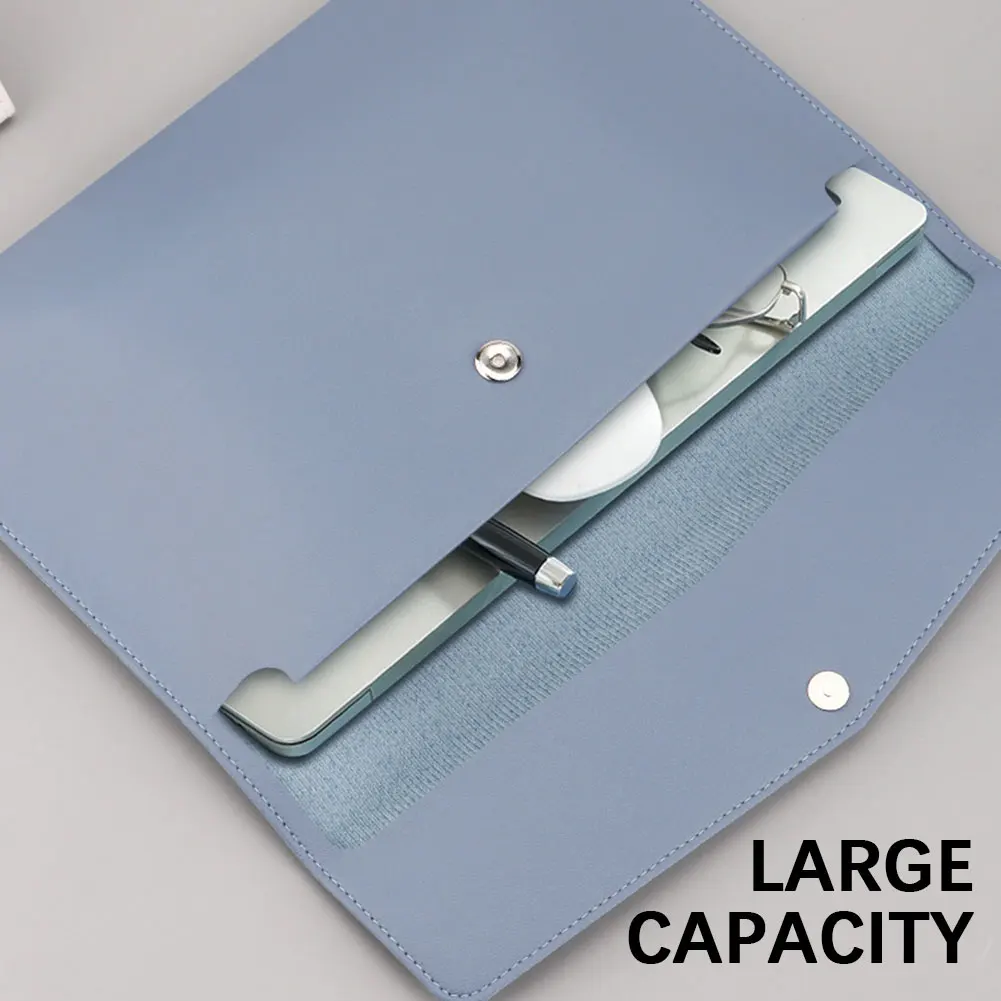 منظم جلدي A4 من جلد البولي يوريثان، حامل مستندات مقاوم للماء ومضاد لرذاذ الماء، لاجتماعات العمل والسفر #3