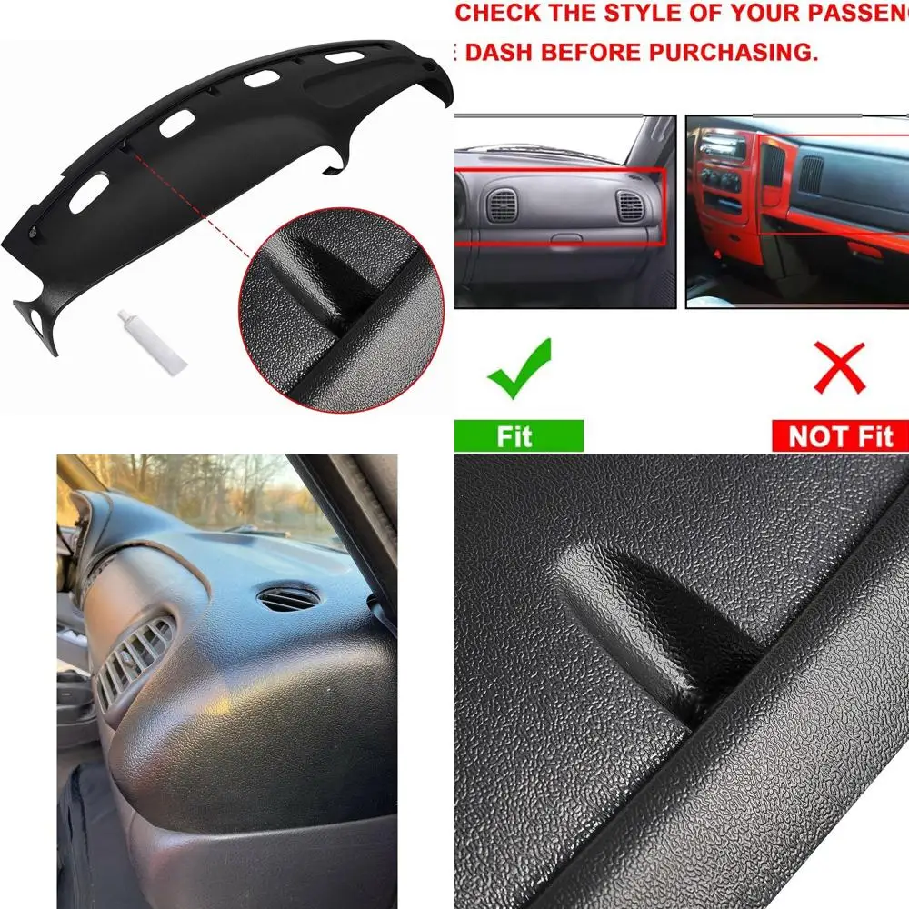 

Крышка приборной панели ECOTRIC, совместимая с 1998-2001 Dodge Ram 1500/1998-2002 Dodge Ram 2500 3500, черная крышка приборной панели