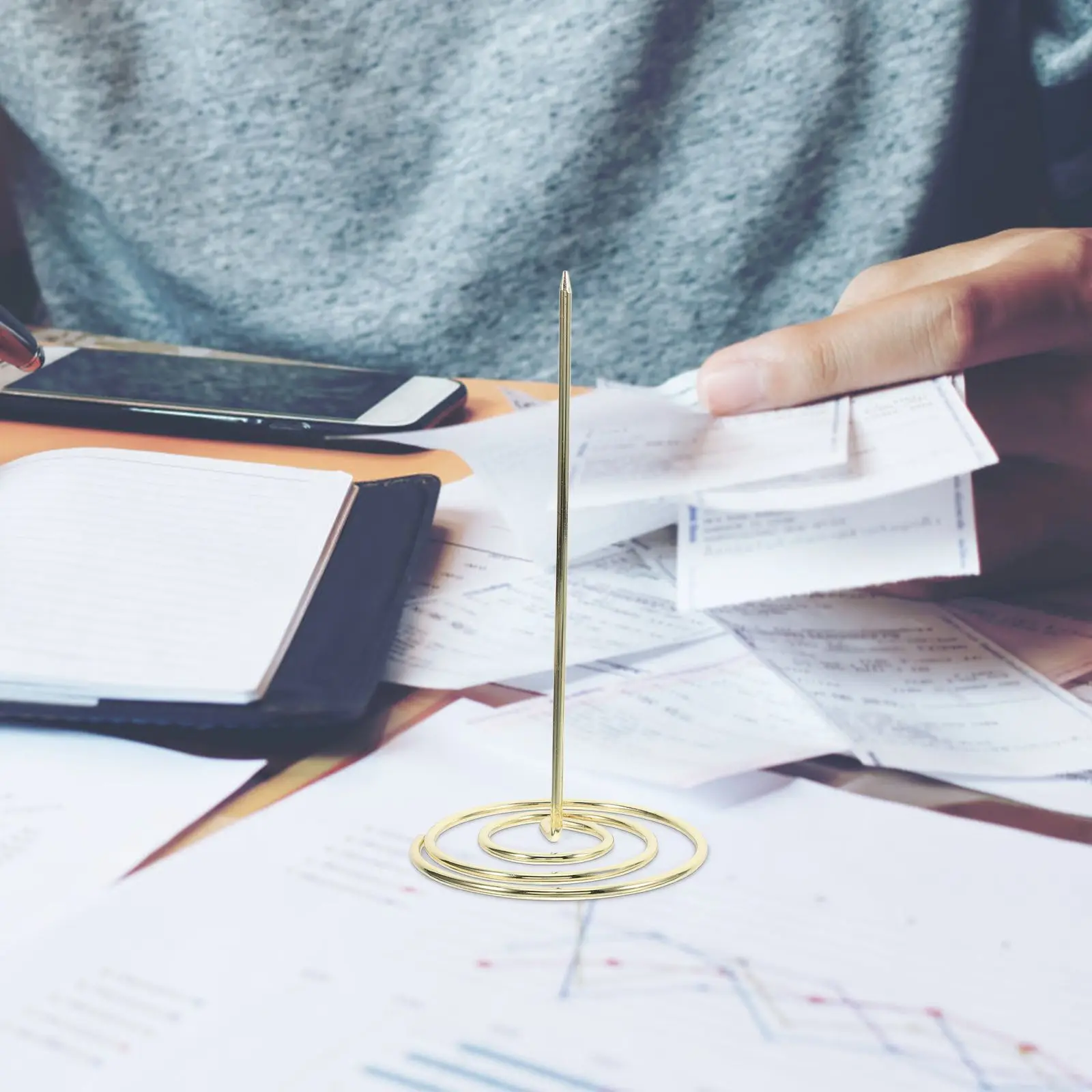 2 Pcs Menu Holder Golden Color Metal Restaurant Accessory Invoice Bill Receipt Folder Kitchen Office Use