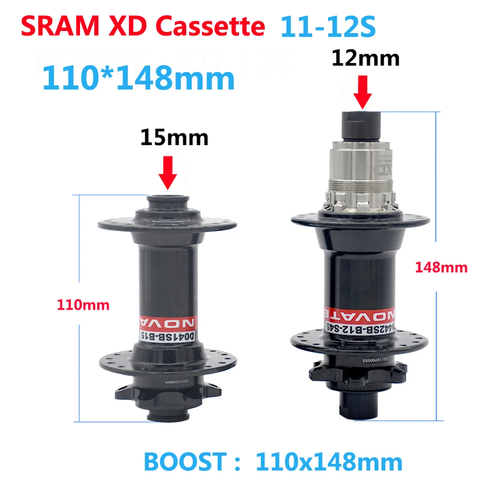 NOVATEC XD 32H MTB Bike Hub Cassette11-12 Speeds Thru Axle 100*142mm/BOOST 110*148mm Cube 11-12V Sram XD 11s 12s Bicycle Freehub