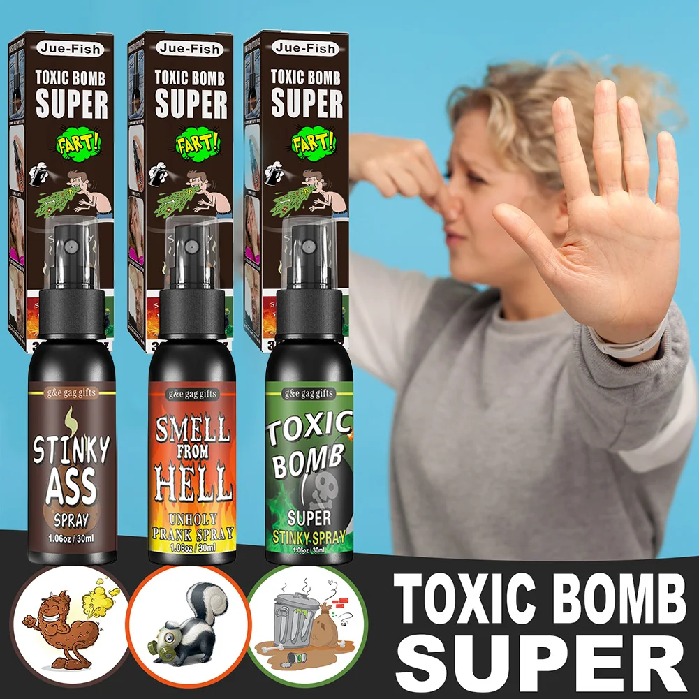 30ml/1 uncja pierdnięcie Gag Spray może śmierdzieć dupkiem bomby-śmierdzący śmierdzący Gag Gag nowości zabawki na imprezę Halloween artykuły 1-3