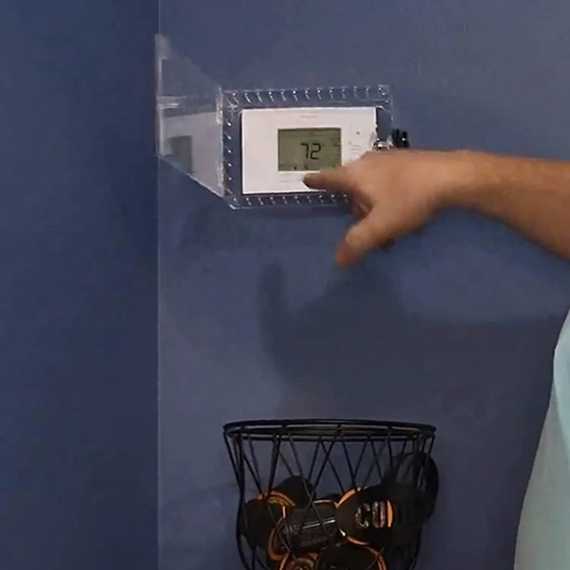 اقفال الصناديق ترموستات اقفال الصناديق مع مفتاح غطاء ترموستات عالمي مع قفل، واقي ترموستات شفاف للجدار