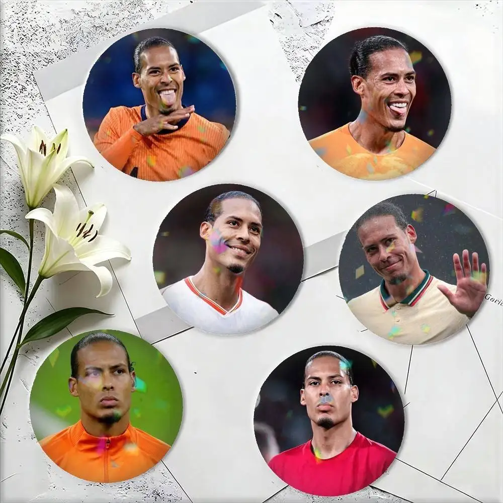 

Virgil V-Van D-Dijk Football 25 32 44 58 75mm Badges Personalized Round Brooches Pins Accessory Gift