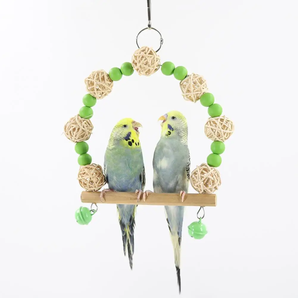 Interactive Bird Toy,with Colorful Beads Rattan Balls,Develop Intelligence,Cage Swing Rope Ring Stand Climb Toy,Bird Supplies