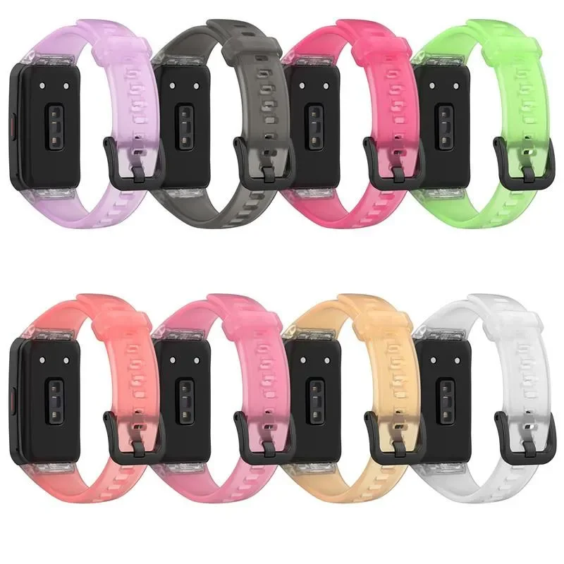 Przezroczysty silikonowy pasek do Huawei Band 6/Honor Band 6 Smartwatch zamienna sportowa bransoletka dla Huawei Band 6 Pro Correa