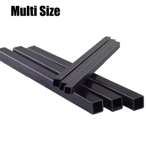 Imagen 2 del producto Tubo cuadrado de fibra de carbono de 3mm ~ 10mm, tubo cuadrado de carbono para cuadricóptero Multicoptor, longitud de 250mm y 500mm, 6/3 Uds.