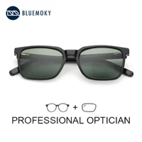BLUEMOKY, gafas de sol graduadas cuadradas con estilo de tamaño S para hombres, gafas de sol ópticas polarizadas con patillas de acetato, gafas de sol UV400