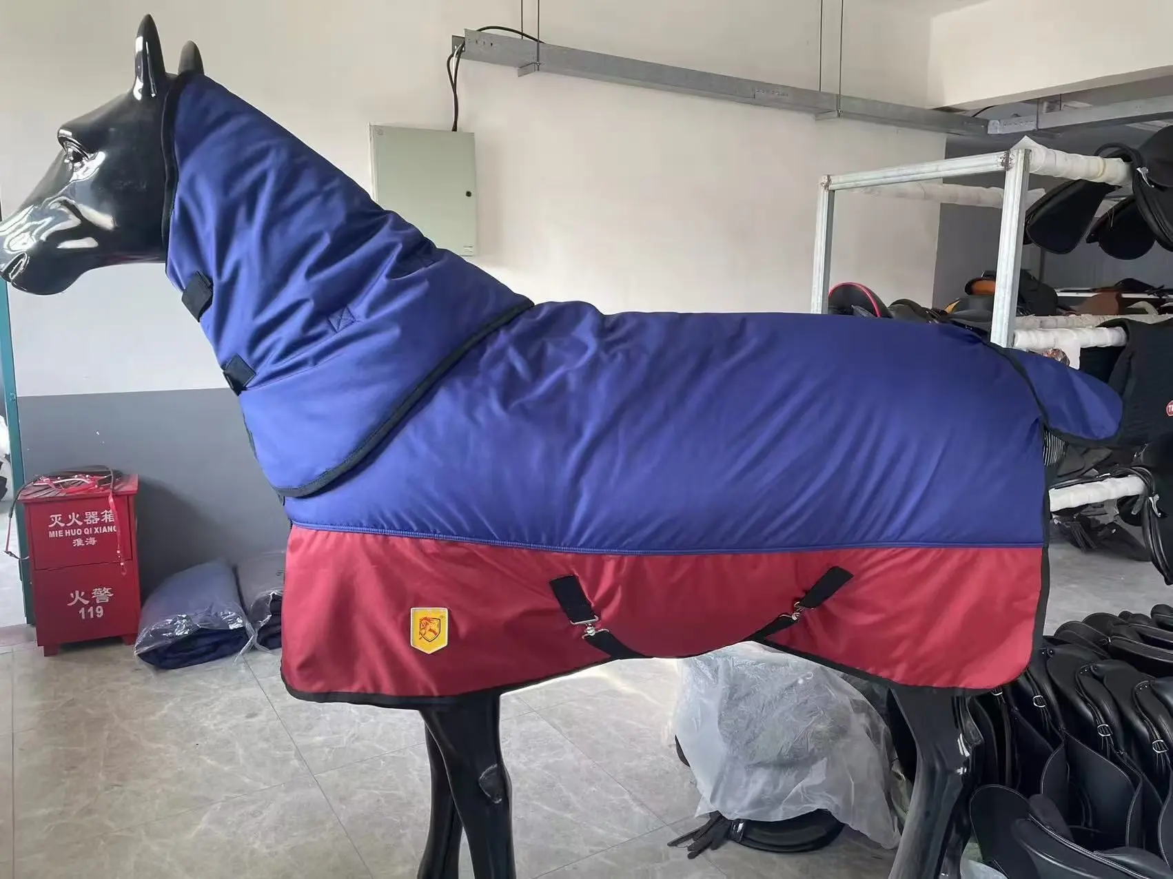 Winter Horse Rugs, Turnout Blanket with Detachable Neck Cover, Waterproof Quilted Padded Liner, Standard Fit