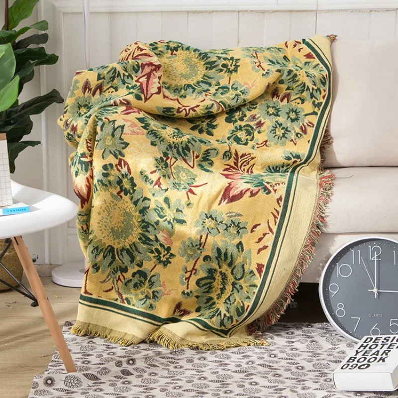 Fresh Sofa Cover Blanket Knitted Sofa Blanket Fashionable Double-sided Jacquard