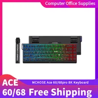 MCHOSE Ace 60/68pro juego Teclado mecánico de eje magnético Original de baja latencia doble unidad HUB aleación de aluminio 8K teclado con cable