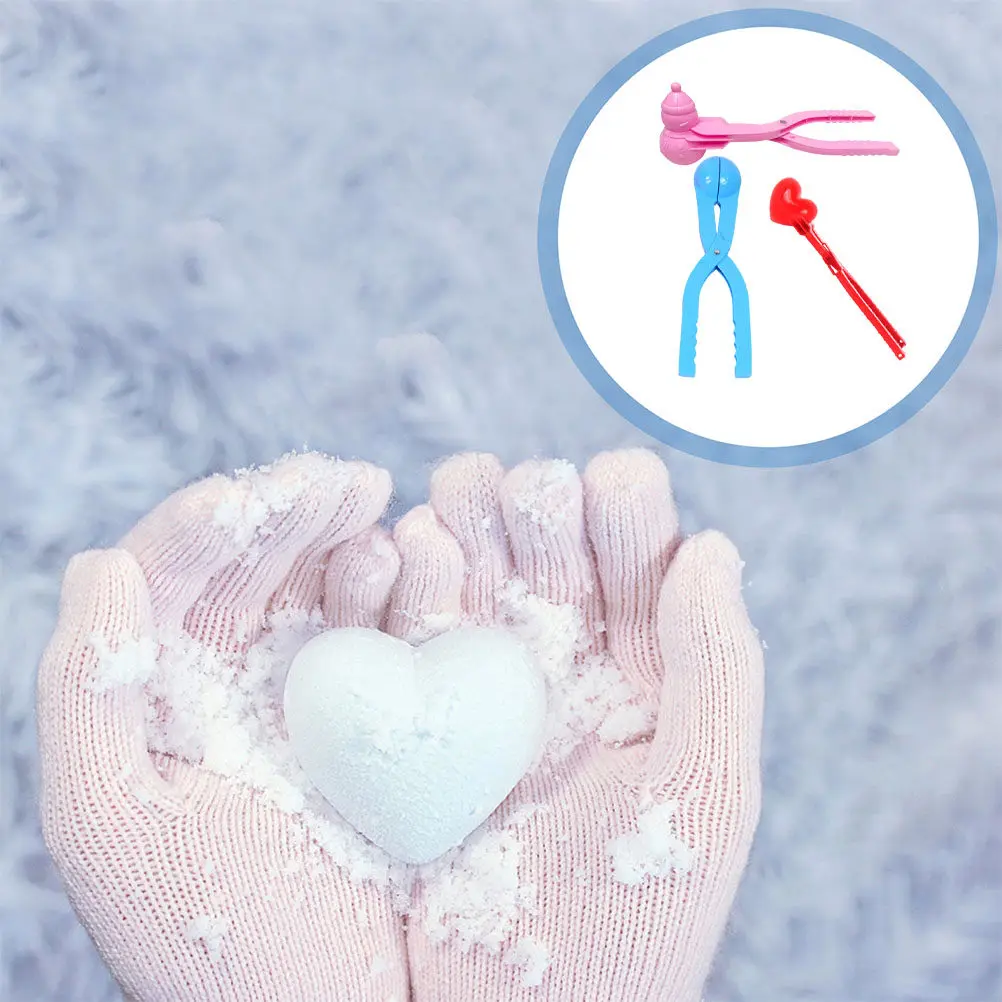 

3 Pcs Snowball Making Clips Children Plastic Clamps Tongs Funny Maker Outdoor Makers