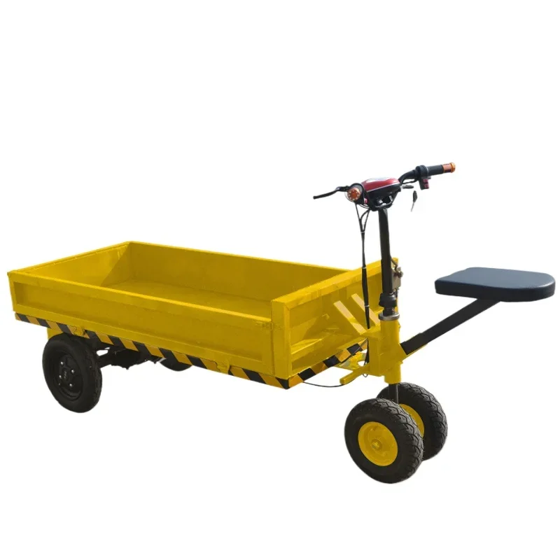 

YJQ electric front and back riding flatbed truck warehouse agricultural orchard greenhouse turnover truck