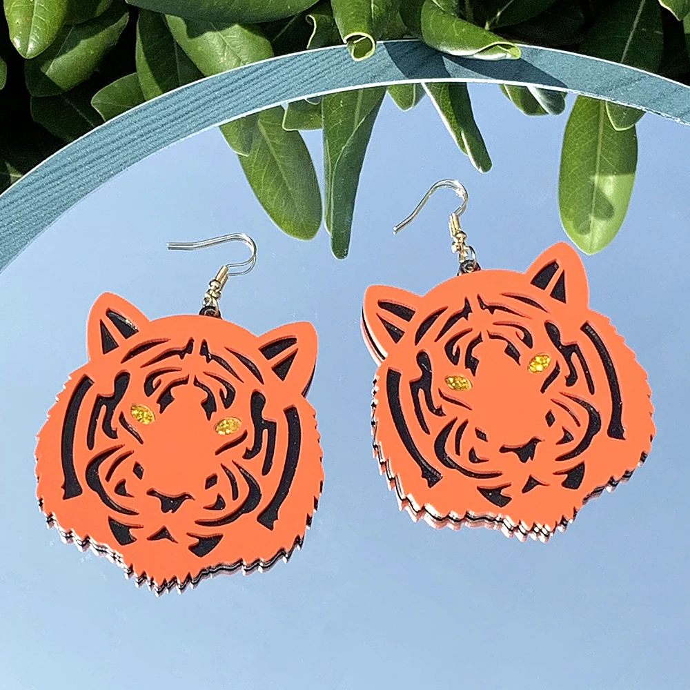 WELBACK Lovely Acrylic Animal Drop Earrings for Women Girls Glitter Cute Ducks Tigers Flamingos BeesEarrings Party Jewelry Gifts
