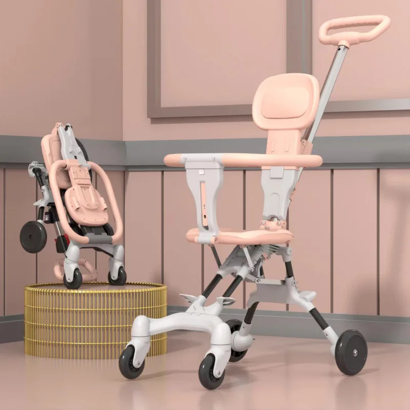 

4Wheel Shockproof Baby Pushchair,OneSecond Fold Travel Stroller,Reclining Seat Infant Carrier,Airport Approved Lightweight Buggy